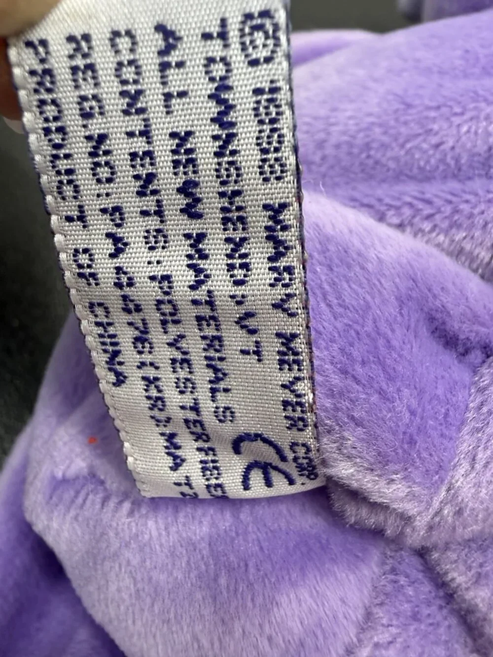 Vintage Rare Mary Meyer Heartstrings Stuffed Zipper Purple Dog Plush With Tags